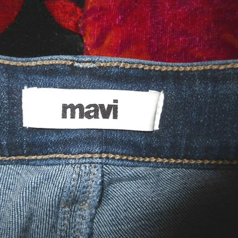 Mavi Womens Karly Denim Jean Shorts Size 27 Stretch Cuffed Dark Wash Mid Rise